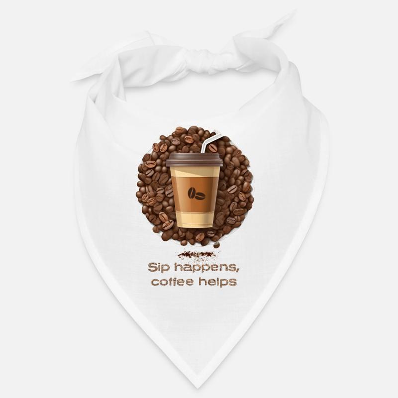 Le café aide - Bandana - blanc