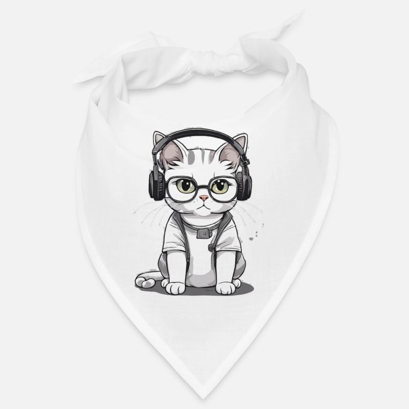 Chat à lunettes Bandana