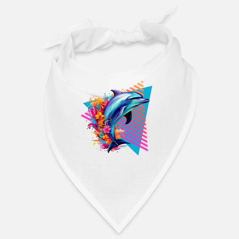 Bunter Delfin mit Blumen Bandana