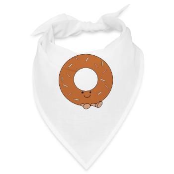 Süßer Comic-Doughnut - Bandana - Weiß - Vorne