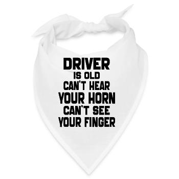 Der Fahrer ist alt, ich kann deine Hupe nicht hören vintage - Bandana - Weiß - Vorne