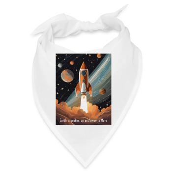 Die Erde ist kaputt, auf zum Mars! - Bandana - Weiß - Vorne