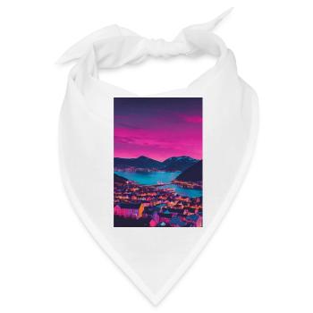 Stadt im Abendrot - Bandana - Weiß - Vorne