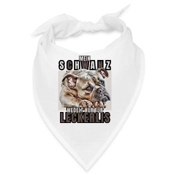 Mein SCHWANZ wedelt nur für LECKERLIS Bullogge - Bandana - Weiß - Vorne
