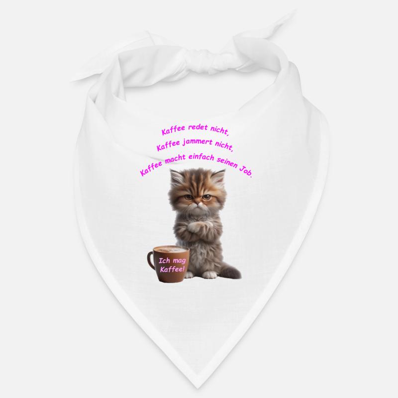 Cat Coffee ich mag kaffee - Bandana - Weiß