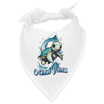 Ocean Vibes Turtle - Bandana - Weiß - Vorne