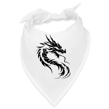 Chinesischer Drache - Bandana - Weiß - Vorne