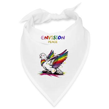 Vibrant Pride Dove: Ein Symbol für Frieden und LGBTQ+ - Bandana - Weiß - Vorne