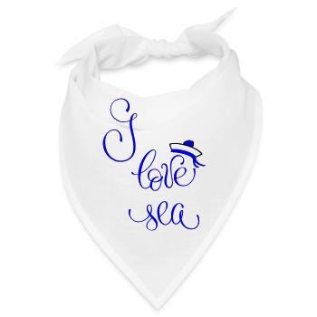 I love sea - Bandana - Weiß - Vorne