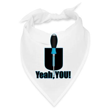 Lustiger Spruch - Screw You - Bandana - Weiß - Vorne