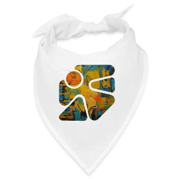 Bunte Straßenkunst - Bandana - Weiß - Vorne