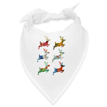 Karibu Bunter Abstrakter Stil - Bandana - Weiß - Vorne