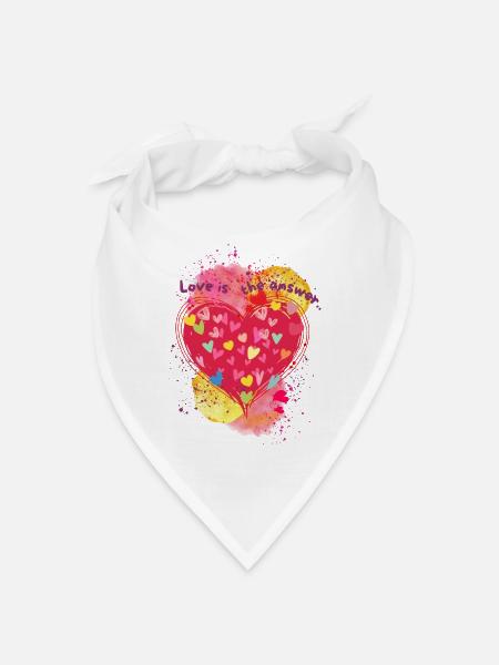 Love is the answer.. - Bandana - Weiß