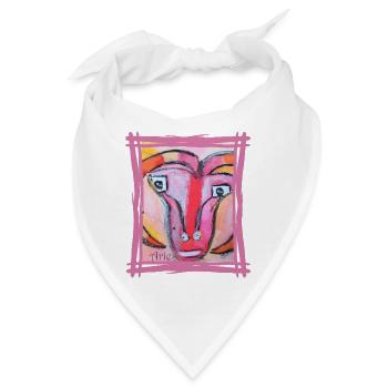 Widder Tierkreis - Farbenfrohe expressionistische Kunst - Bandana - Weiß - Vorne