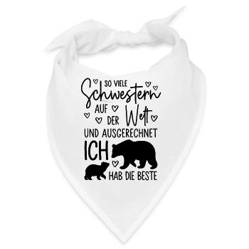 So viele Schwestern auf der Welt - Beste Schwester - Bandana - Weiß - Vorne