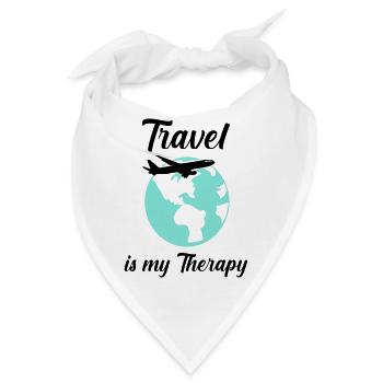 travel is my therapy - Bandana - Weiß - Vorne
