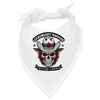 "Legendary Badass." - Bandana - Weiß - Vorne