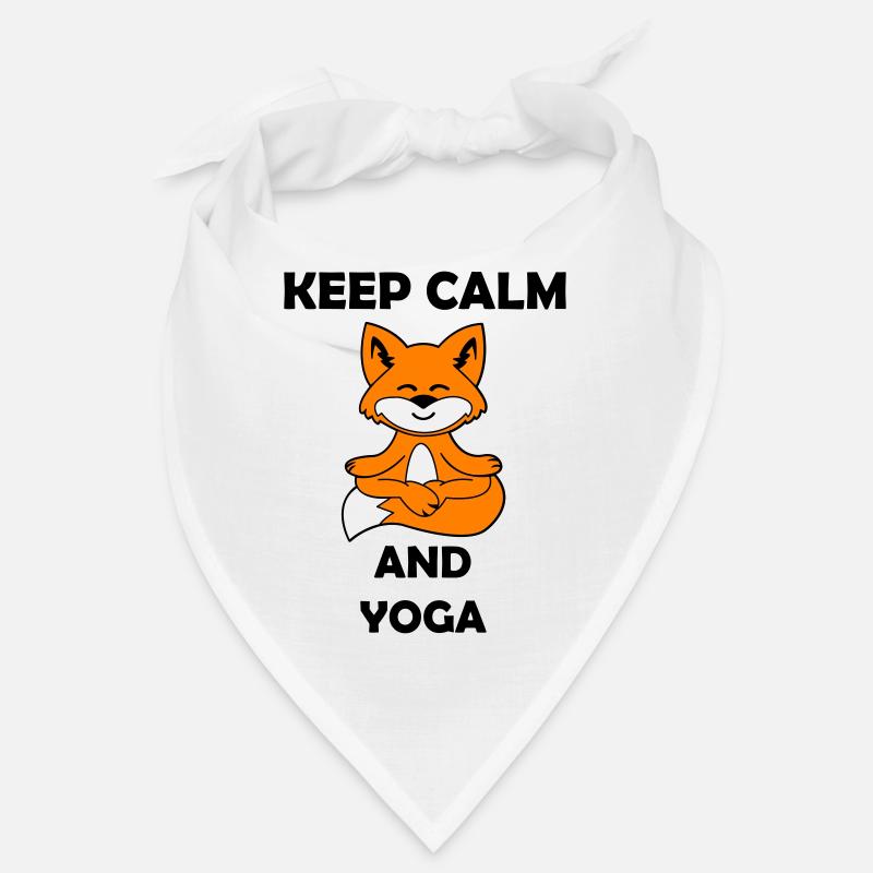 yoga fuchs keep calm - Bandana - Weiß