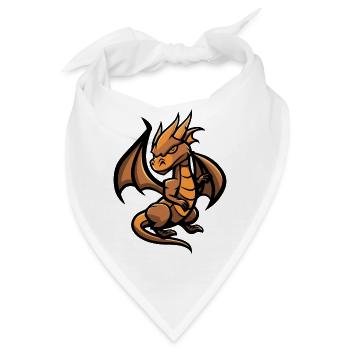 Drache Dragon - Bandana - Weiß - Vorne