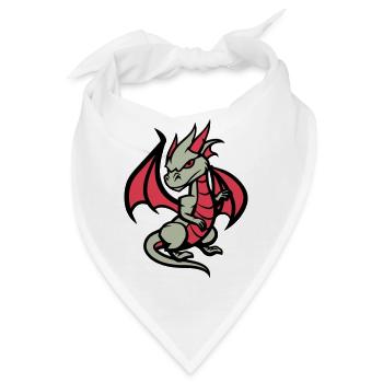drache comic - Bandana - Weiß - Vorne