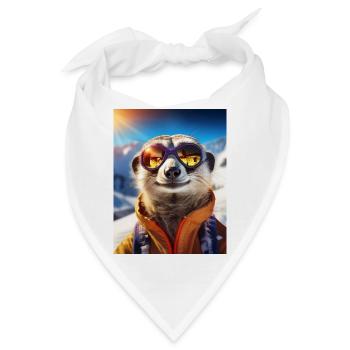Erdmännchen im Skiurlaub - Bandana - Weiß - Vorne