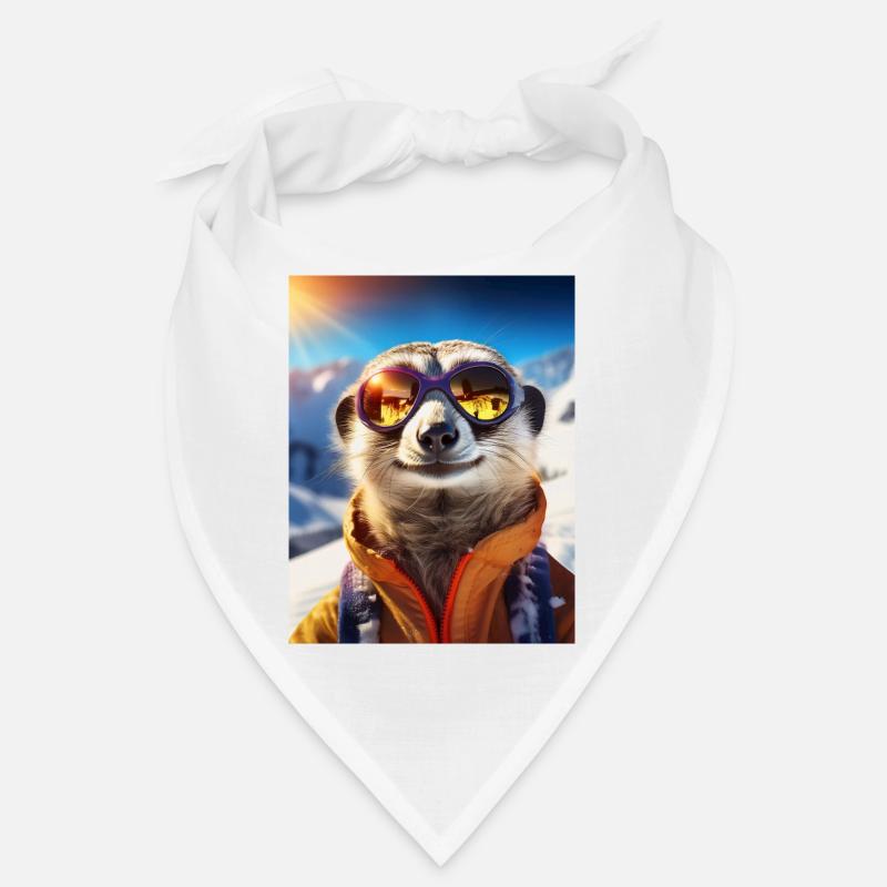 Erdmännchen im Skiurlaub - Bandana - Weiß