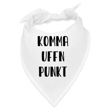 Berlin Dialekt - Komma Uffn Punkt - Bandana - Weiß - Vorne