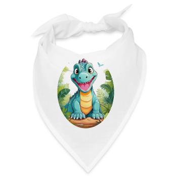 Dinosaurier im Dschungel - Bandana - Weiß - Vorne