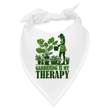 Gartenarbeit ist meine Therapie - Bandana - Weiß - Vorne