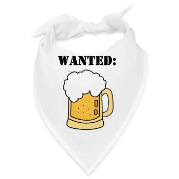 wanted beer - Bandana - Weiß - Vorne