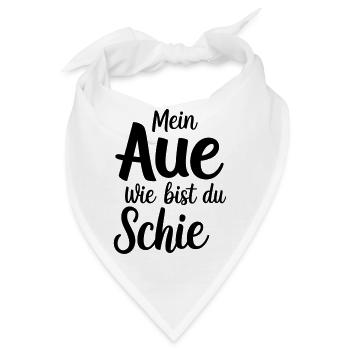 Mein Aue wie bist du schie - Erzgebirge Geschenke - Bandana - Weiß - Vorne