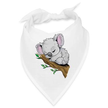 Schlafendes Koala - Bandana - Weiß - Vorne