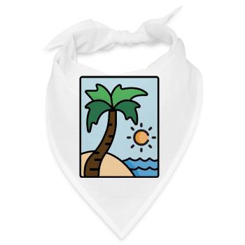 Strand und Sonnenuntergang - Bandana - Weiß - Vorne