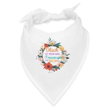 GLÜCK IST WENN MAN EINE TRAUZEUGIN WIE DICH HAT! - Bandana - Weiß - Vorne