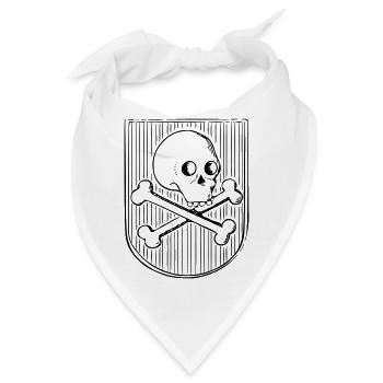 Schädel und Knochen - Bandana - Weiß - Vorne