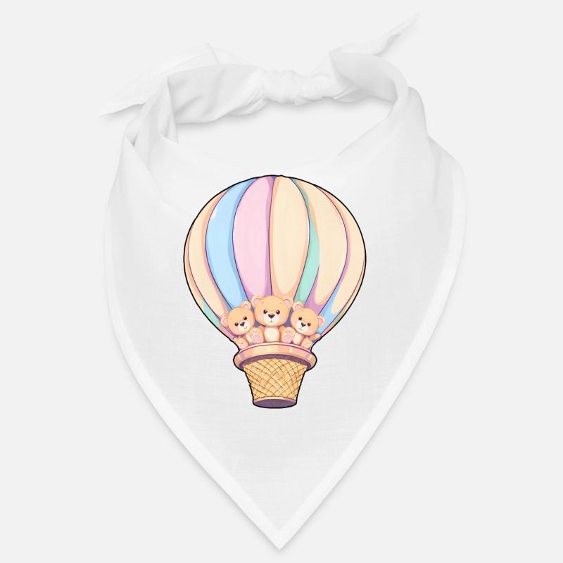 Teddybär-Abenteuer in einem Regenbogen-Heißluftballon Bandana