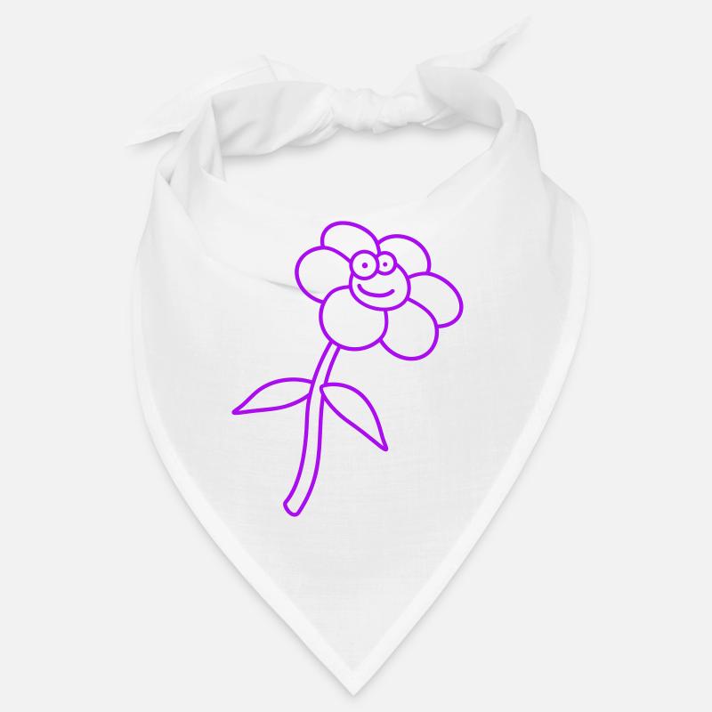 Fleur Violette Printemps Été Mignon Drôle Visage Bandana