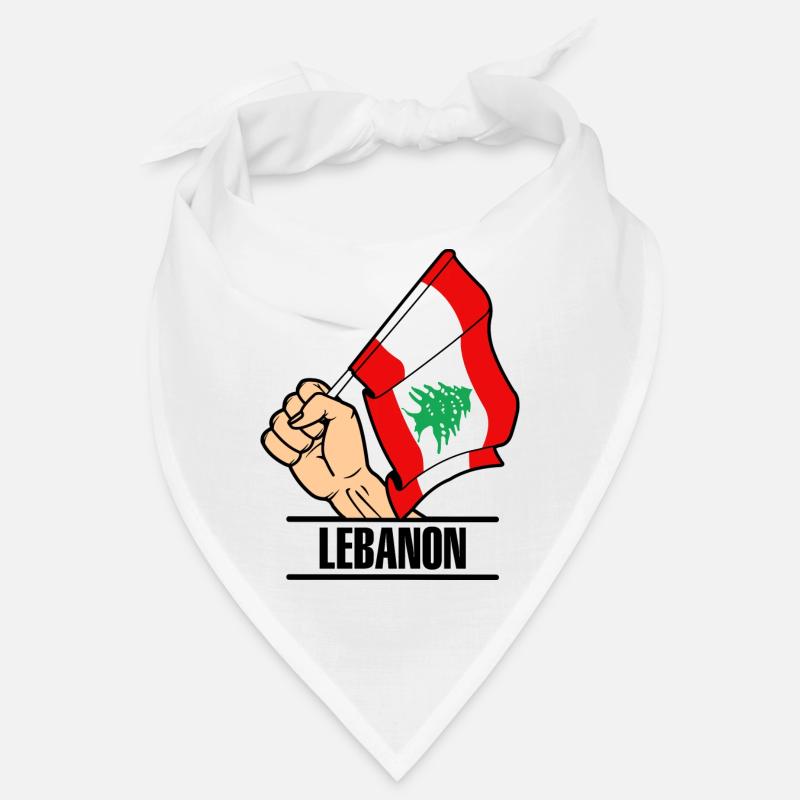 Flagge Libanon faust text LIBANON - Bandana - Weiß