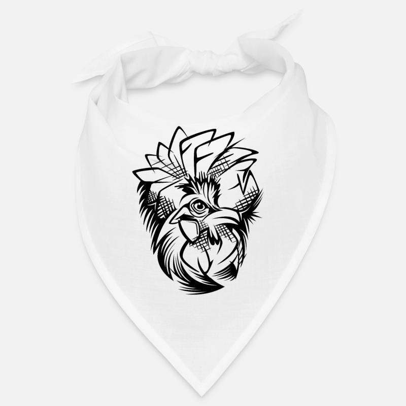 🖤 Stylischer Hahnenkopf – Sketching Design Bandana