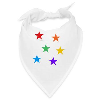 Sterne Regenbogen LGBTQ subtile Gay Pride - Bandana - Weiß - Vorne