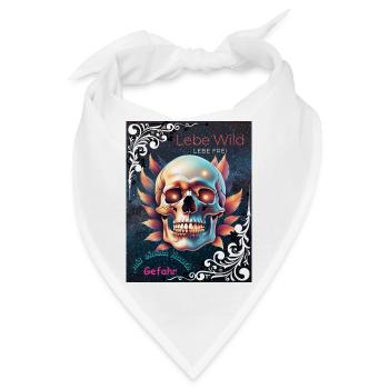 Lebe Wild, Lebe Frei - Bandana - Weiß - Vorne