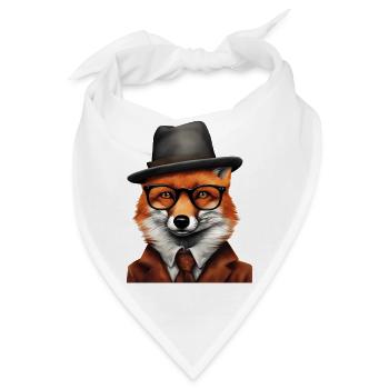 Sherlock Fox in klassischer Kleidung - Bandana - Weiß - Vorne