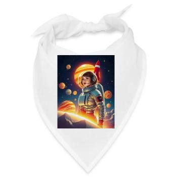 Astronaut im All - Bandana - Weiß - Vorne