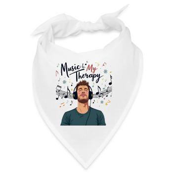 Musik ist meine Therapie - Bandana - Weiß - Vorne