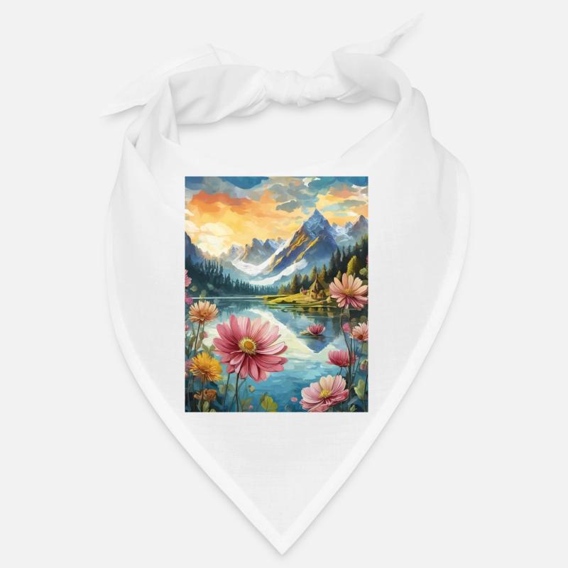 Mountains - Bandana - white