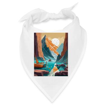 Berge in Asien - Bandana - Weiß - Vorne
