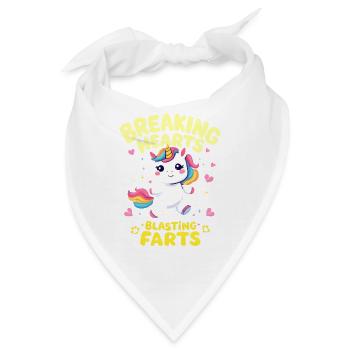 Breaking Hearts Blasting Farts Unicorn - Bandana - Weiß - Vorne