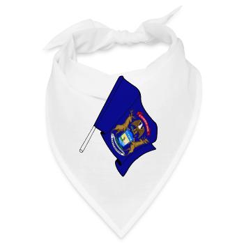 Flagge von Michigan - Bandana - Weiß - Vorne