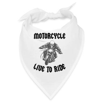 LIVE TO RIDE - Bandana - Weiß - Vorne