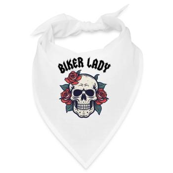 BIKER LADY WITH ROSE - Bandana - Weiß - Vorne